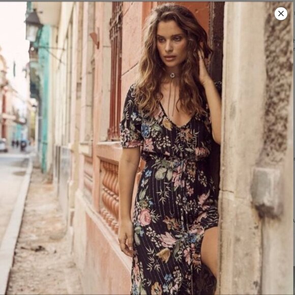 Auguste the Label Delilah Frill Maxi Dress Floral High Low Women's US 2 - Picture 3 of 16